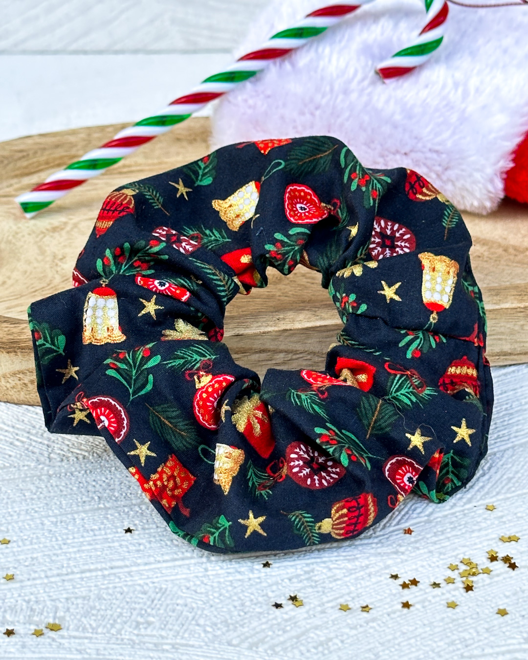 Μπλε χριστουγεννιάτικο scrunchie
