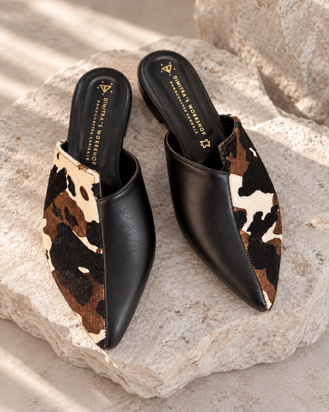 Sylvie δερμάτινα mules cow