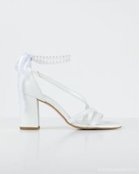 Φωτογραφία από Diana Pearls– Λευκό Δερμάτινο Νυφικό Πέδιλο με Πέρλες (8 εκ.)