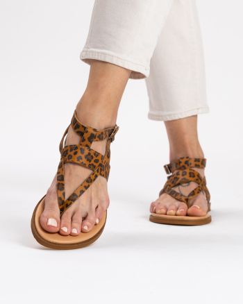 Arianna leo leather sandals