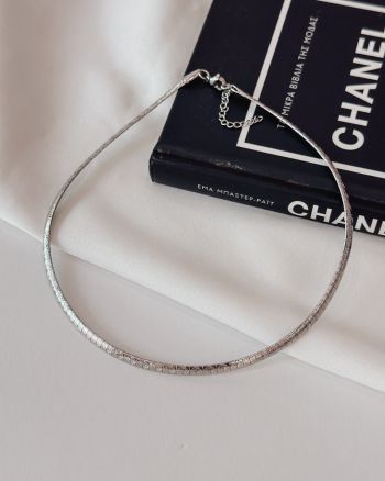 Steel collar 40cm silver