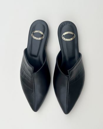 Sylvie δερμάτινα mules μαύρα
