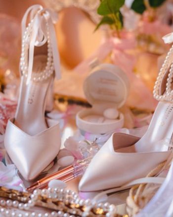 Alexandra Δερμάτινες Γόβες με Πέρλες