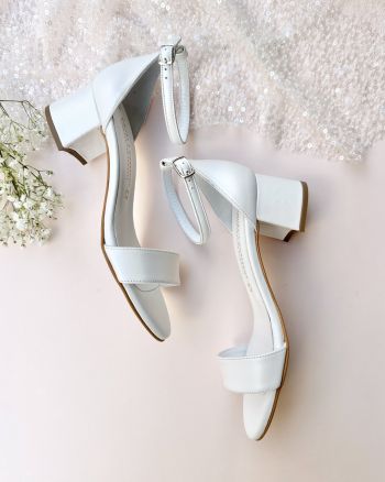 Simply chic white low heel