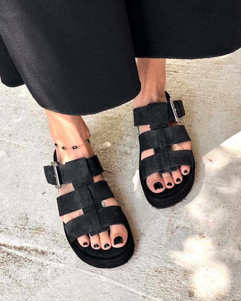 Φωτογραφία από Kimolos – Black Suede Leather Sandals